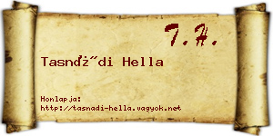 Tasnádi Hella névjegykártya